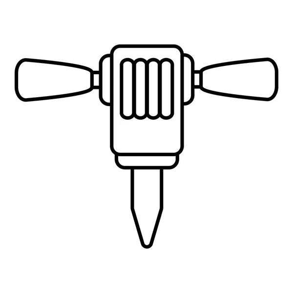 Значок горного молота, стиль контура — стоковый вектор