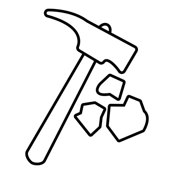 Значок ручного молотка, стиль контура — стоковый вектор