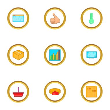 Tarayıcı ayarlarını Icons set, karikatür tarzı