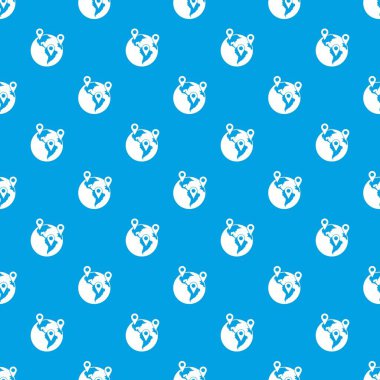 Kesintisiz mavi Küre ve harita işaretçiler desen