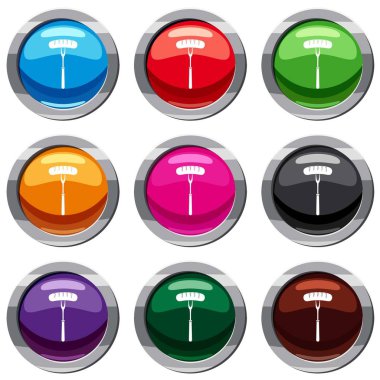 Sosis barbekü çatalı üzerinde 9 koleksiyonu ayarla