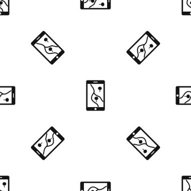 Smartphone Gps navigator desen sorunsuz siyah ile