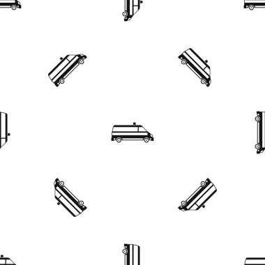 Ambulans araba desen sorunsuz siyah