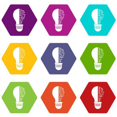 Devre kartı ampul simgesi içinde renk altı yüzlü ayarla