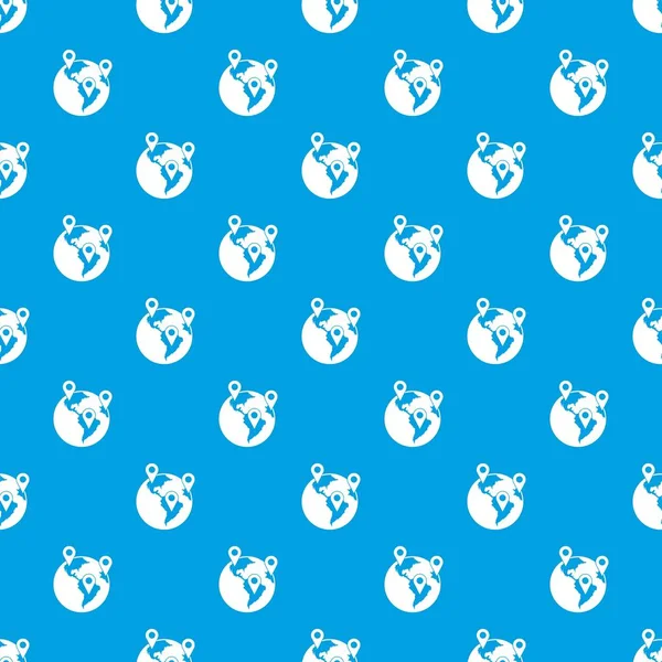 Kesintisiz mavi Küre ve harita işaretçiler desen