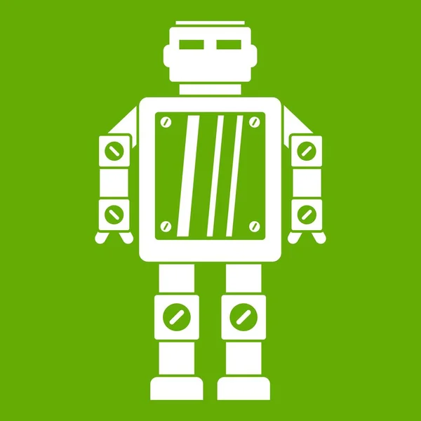 Robot abstracto icono verde — Vector de stock