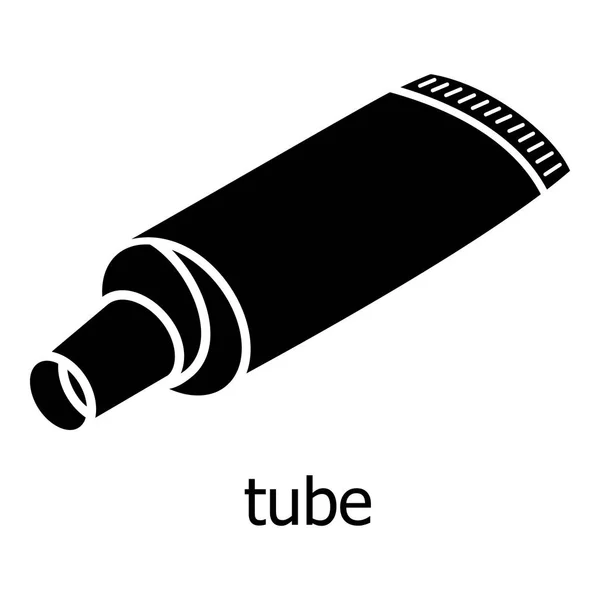 Tube-ikonen, enkel svart stil — Stock vektor