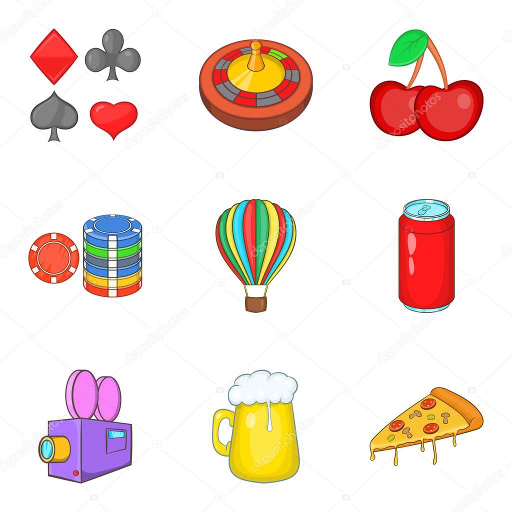 Distraction icons set, cartoon style