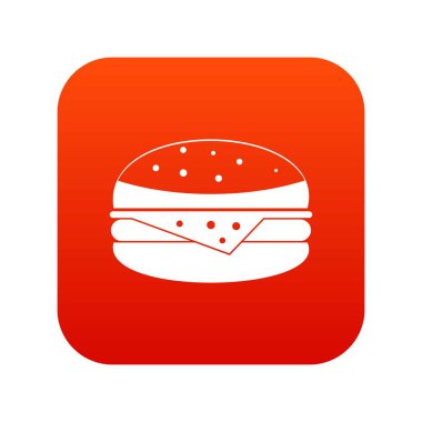 Burger simgesi dijital kırmızı