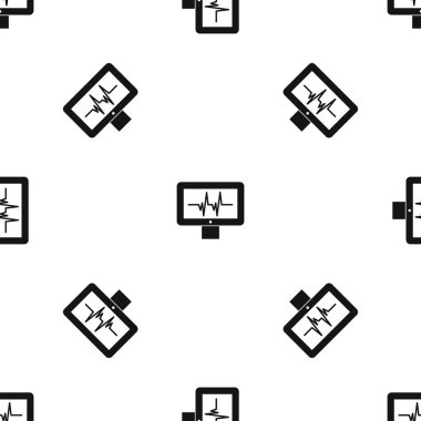 Elektrokardiyogram İzleyicisi desen sorunsuz siyah