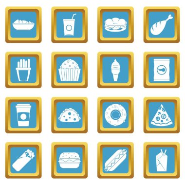 Fast food simgeler gök mavisi