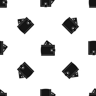 Kredi kartı ve nakit desen sorunsuz siyah ile cüzdan