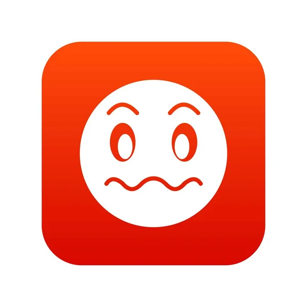 Suspicious emoticon digital red — Stock Vector