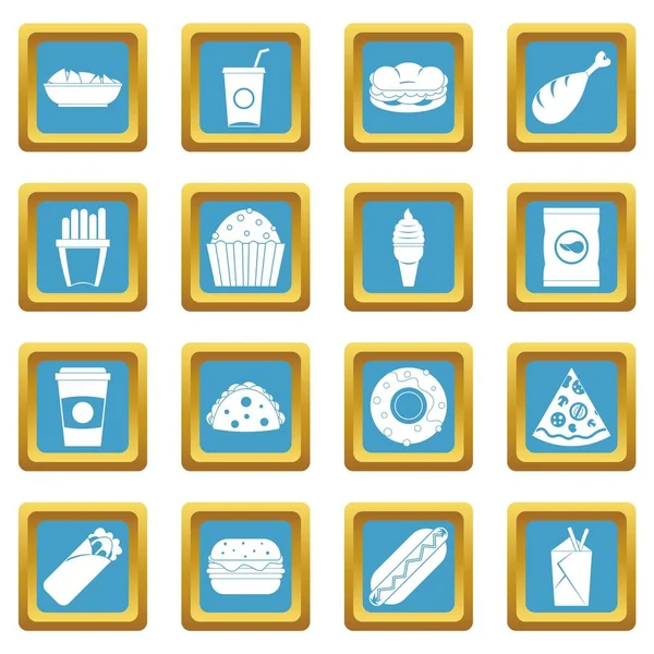 Fast food simgeler gök mavisi