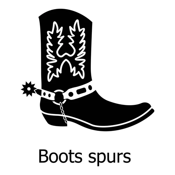 Boot spurs icon, simple black style — Stock Vector