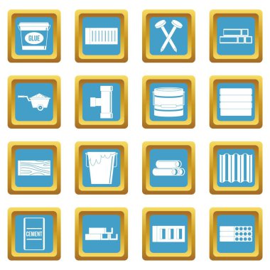 Yapı malzemeleri simgeler gök mavisi