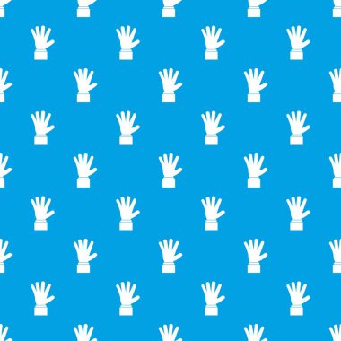 Kesintisiz mavi el gösteren beş parmak desen