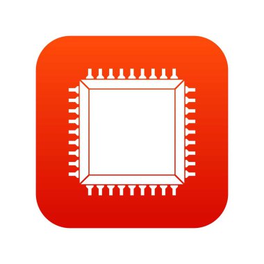 Bilgisayar mikroçip simgesi dijital kırmızı