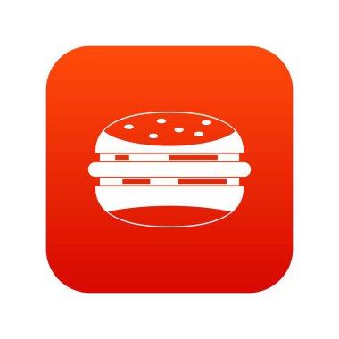 Burger simgesi dijital kırmızı