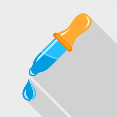 Pipette icon, flat style clipart