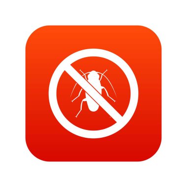 Hiç hamamböceği işareti simgesi dijital kırmızı