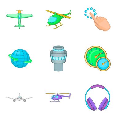 Acft Icons set, karikatür tarzı