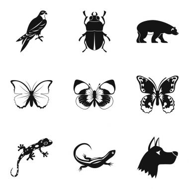 Böceği Icons set, basit tarzı