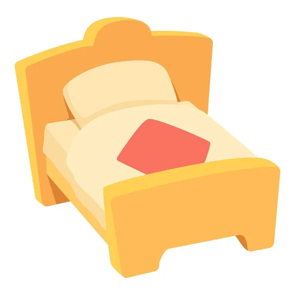 Icono de cama, estilo de dibujos animados — Vector de stock