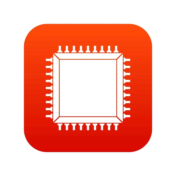 Počítač mikročip ikonu digitální červená — Stockový vektor