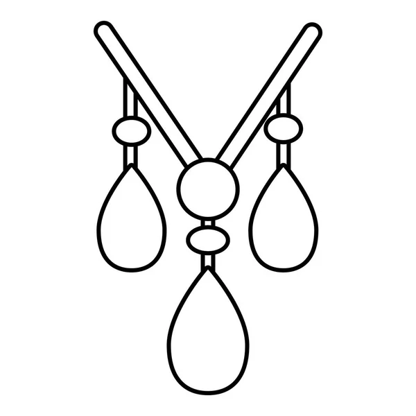 Icona della collana, stile contorno — Vettoriale Stock