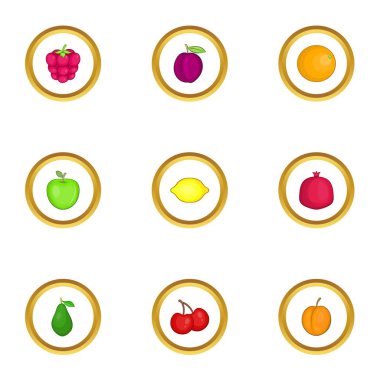 Meyve Icons set, karikatür tarzı