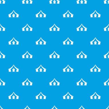 Çadır, kamp sembolü desen kesintisiz mavi