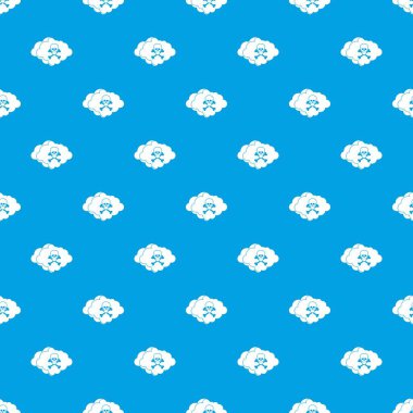 Bulut ile kafatası ve kemikler desen kesintisiz mavi