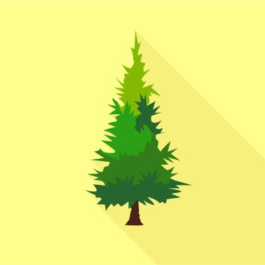 Dağ ağaç simgesiyle, düz stil