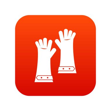 Kaynak için ısıya dayanıklı eldivenler simgesi dijital kırmızı