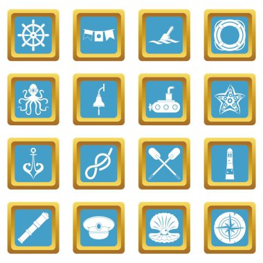 Deniz simgeler gök mavisi