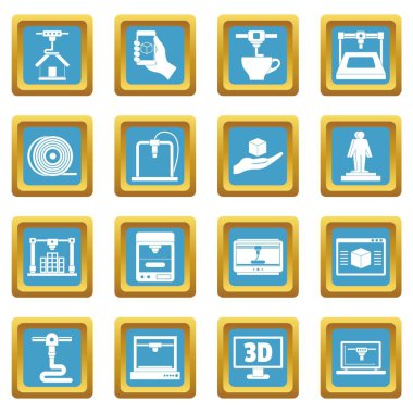 3D baskı simgeler masmavi