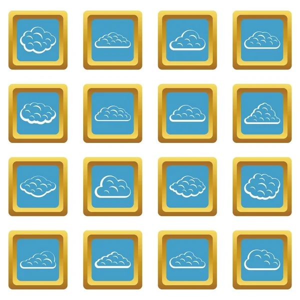 Clouds icons azure — Stock Vector