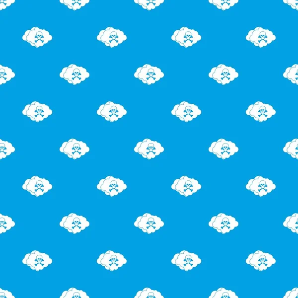 Bulut ile kafatası ve kemikler desen kesintisiz mavi