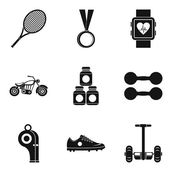 Tenis Şampiyonası Icons set, basit tarzı — Stok Vektör