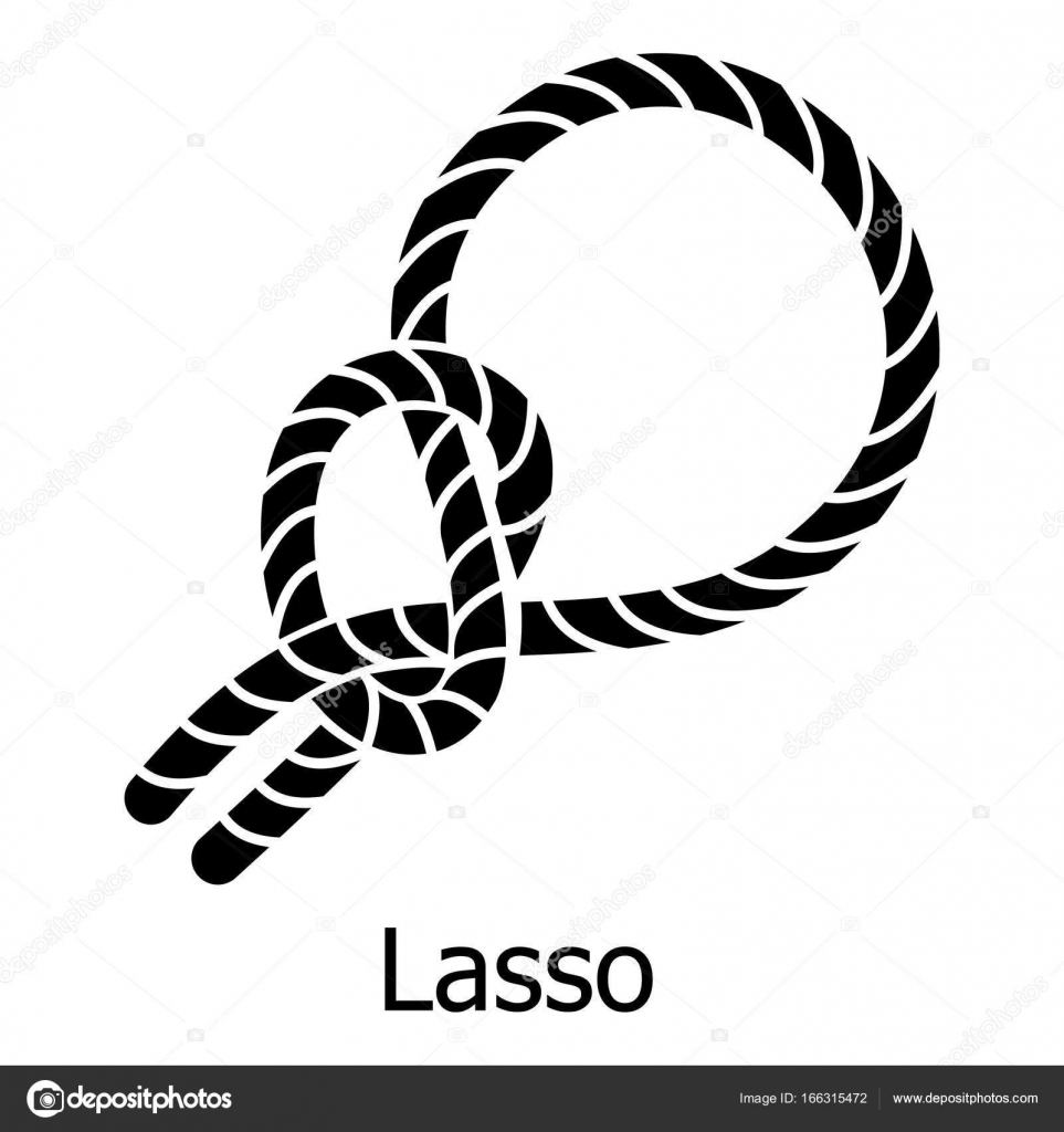 LassoSymbol, schlichter schwarzer Stil lizenzfreie