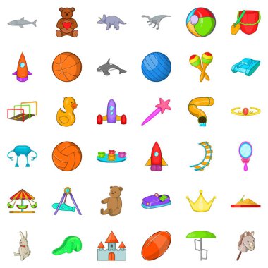 Atlıkarınca Icons set, karikatür tarzı