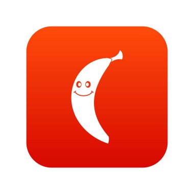 Gülümseyen muz simgesi dijital kırmızı