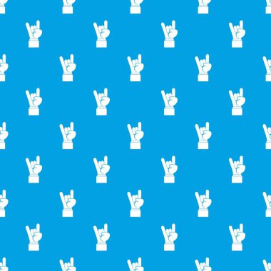 Rock and Roll desen kesintisiz mavi el işareti