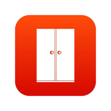 Ahşap dolap simgesi dijital kırmızı