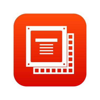 Bilgisayar Cpu işlemci çip simgesi dijital kırmızı