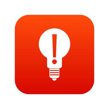 Ampul simgesi dijital kırmızı içinde ünlem işareti ile