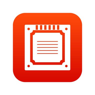 Modern çok çekirdekli Cpu simgesi dijital kırmızı