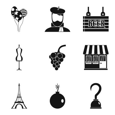 Üzüm Icons set, basit tarzı