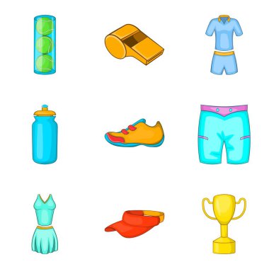 Termal iç Icons set, karikatür tarzı